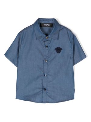 Versace Kids Medusa Head embroidered shirt - Blue