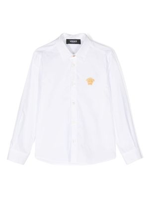 Versace Kids Medusa Head-motif cotton shirt - White