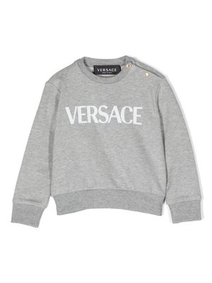 Versace Kids Medusa Head-motif jersey sweatshirt - Grey