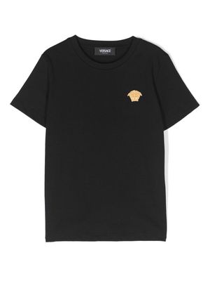 Versace Kids Medusa Head-patch cotton T-shirt - Black