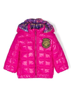 Versace Kids Medusa Head-patch quilted jacket - Pink