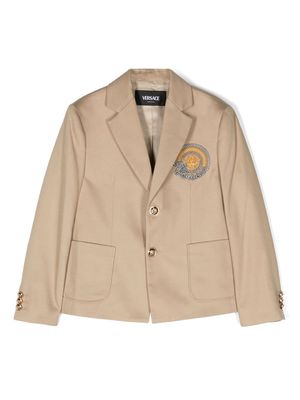 Versace Kids Medusa Head-patch single-breasted blazer - Neutrals