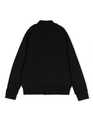 Versace Kids Medusa Head-patch zip-up sweatshirt - Black