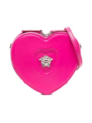 Versace Kids Medusa Head-plaque leather shoulder bag - Pink