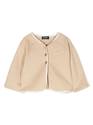 Versace Kids Medusa Head quilted cardigan - Neutrals