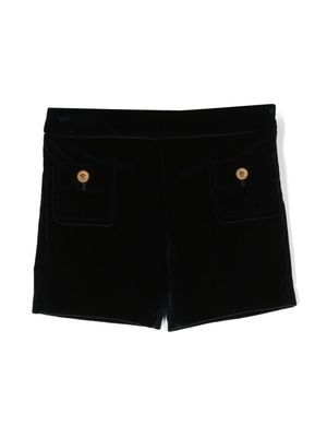 Versace Kids Medusa Head velvet shorts - Blue