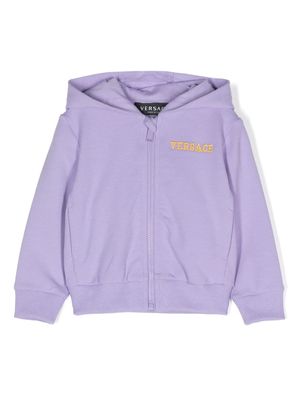 Versace Kids Medusa-logo zip-up hoodie - Purple