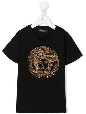 Versace Kids Medusa motif T-shirt - Black