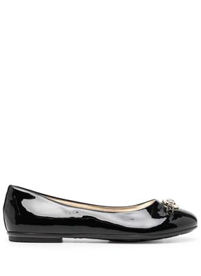 Versace Kids Medusa patent-leather ballerina shoes - Black