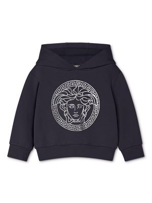 Versace Kids Medusa-print cotton hoodie - Blue