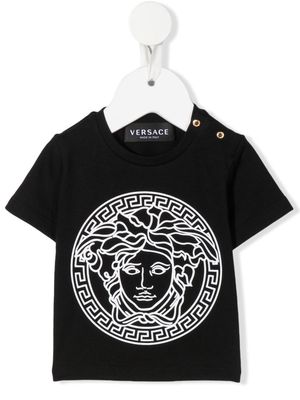 Versace Kids Medusa-print detail T-shirt - Black