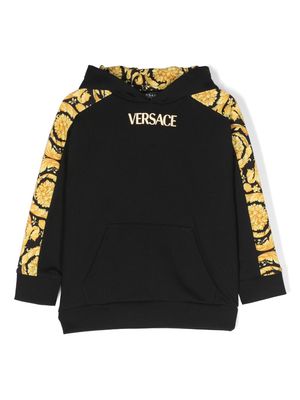 Versace Kids Medusa-print fleece hoodie - Black