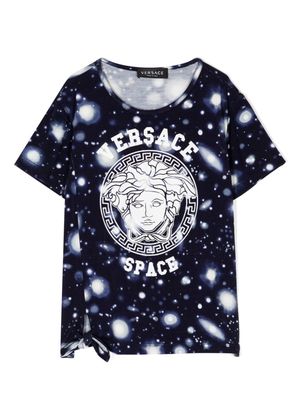 Versace Kids Medusa-print jersey T-shirt - Blue