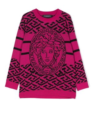 Versace Kids Medusa ribbed wool jumper - Pink