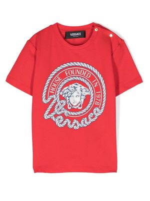 Versace Kids Nautical Medusa logo-print T-shirt - Red