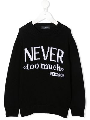 Versace Kids Never Too Much knit jumper - Black