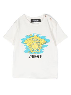 Versace Kids painterly-logo cotton T-shirt - White