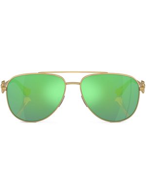 Versace Kids pilot-frame mirrored lenses sunglasses - Gold