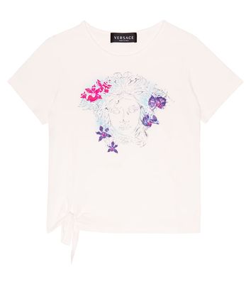 Versace Kids Printed cotton-blend jersey T-shirt