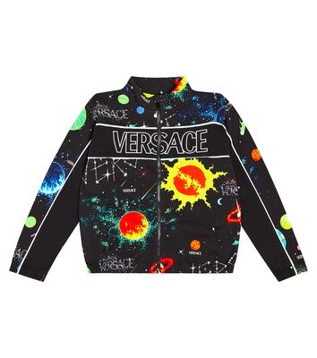 Versace Kids Printed cotton jersey track jacket