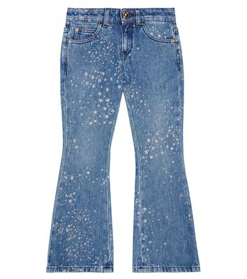 Versace Kids Printed flared jeans