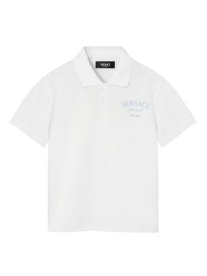 Versace Kids Printed polo shirt - White