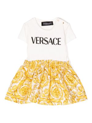 Versace Kids Regalia Baroque-print minidress - White