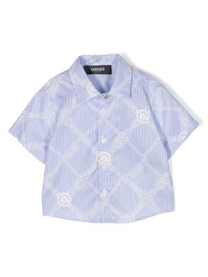 Versace Kids rope-print cotton shirt - Blue