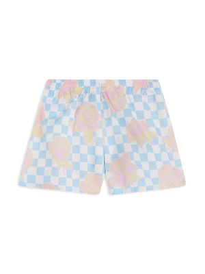 Versace Kids Rose Contrasto cotton shorts - Blue