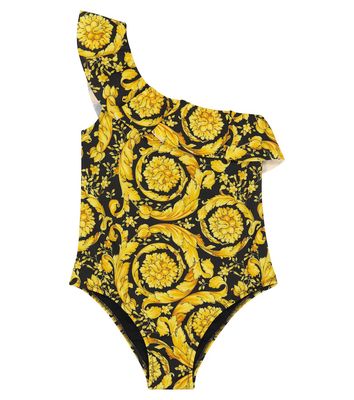 Versace Kids Ruffle-trimmed one-shoulder swimsuit