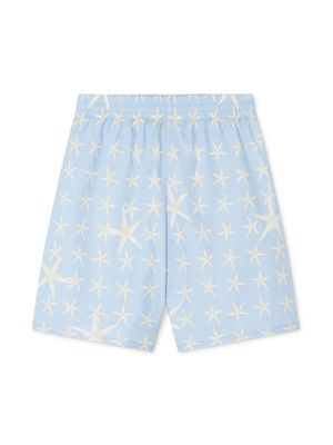 Versace Kids star-print logo-embroidered shorts - Blue