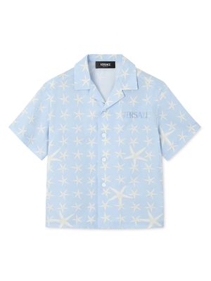 Versace Kids Star-print short-sleeve shirt - Blue