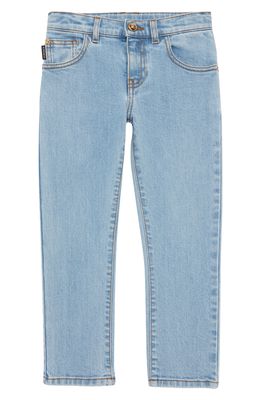 Versace Kids' Straight Leg Stretch Denim Jeans in 1D190 Light Blue