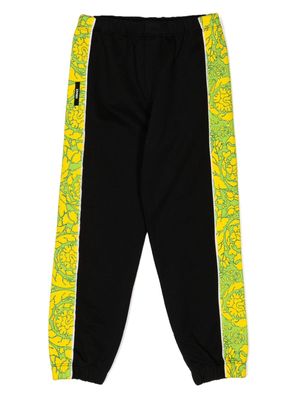 Versace Kids stripe-detailing cotton track pant - Black