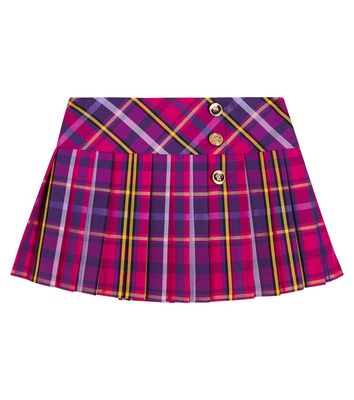Versace Kids Tartan pleated skirt