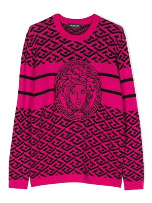 Versace Kids TEEN Medusa intarsia sweater - Pink
