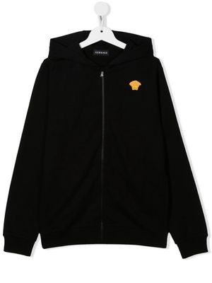 Versace Kids TEEN Medusa-logo zip-up hoodie - Black