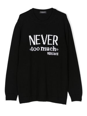 Versace Kids TEEN Never Too Much wool hoodie - Black