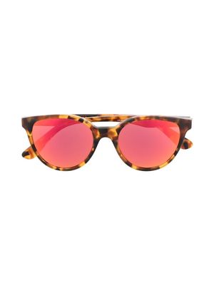 Versace Kids tortoiseshell-effect round-frame sunglasses - Brown