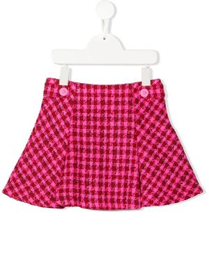 Versace Kids tweed check skirt - Pink