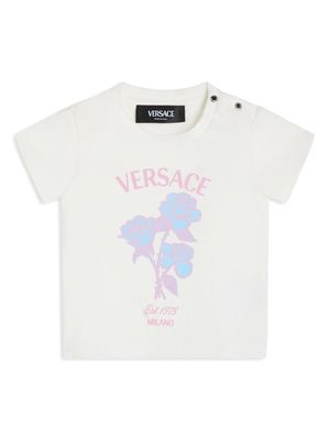 Versace Kids Versace Roses cotton T-shirt - White