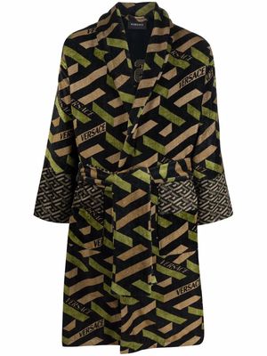 Versace La Greca cotton bathrobe - Green