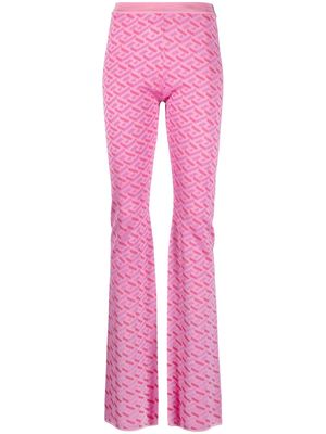 Versace La Greca jacquard flared trousers - Pink