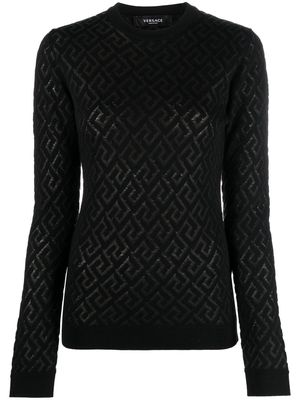 Versace La Greca-jacquard jumper - Black