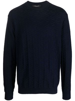 Versace La Greca jacquard-knit jumper - Blue