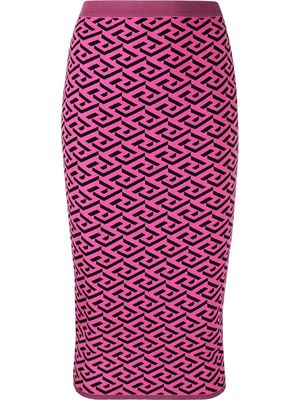 Versace La Greca pattern knitted skirt - Pink