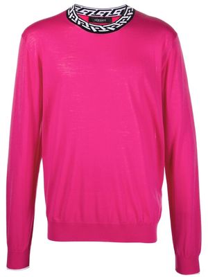 Versace La Greca-print knitted jumper - Pink