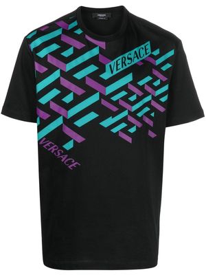 Versace La Greca-print short-sleeved T-shirt - Black