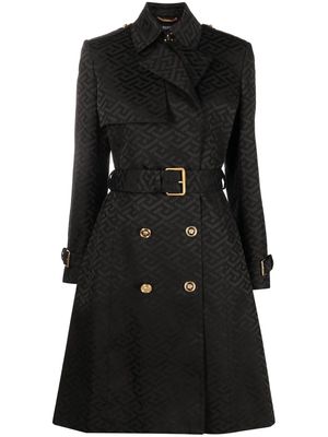 Versace La Greca-print trench coat - Black