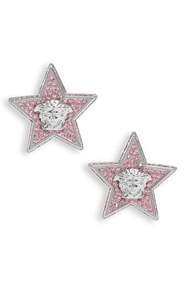 Versace La Medusa Star Stud Earrings in Palladium-Rose